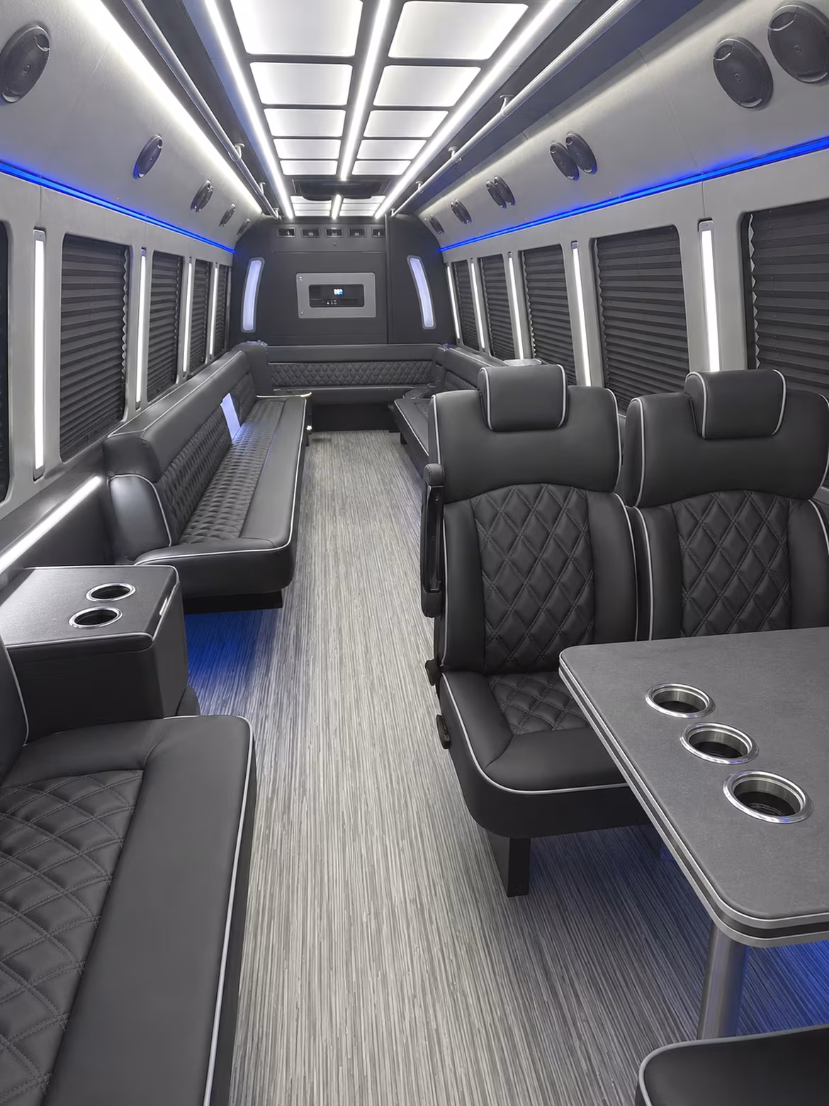 cupertino 25 passenger party bus inside