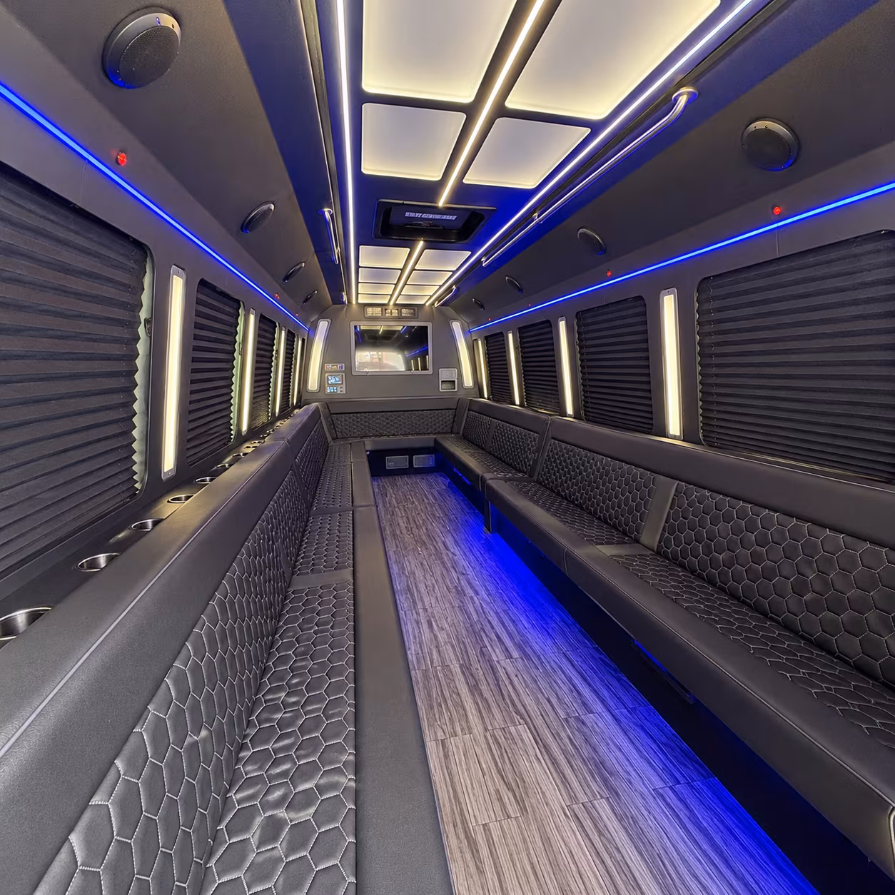 cupertino 30 passenger party bus interior