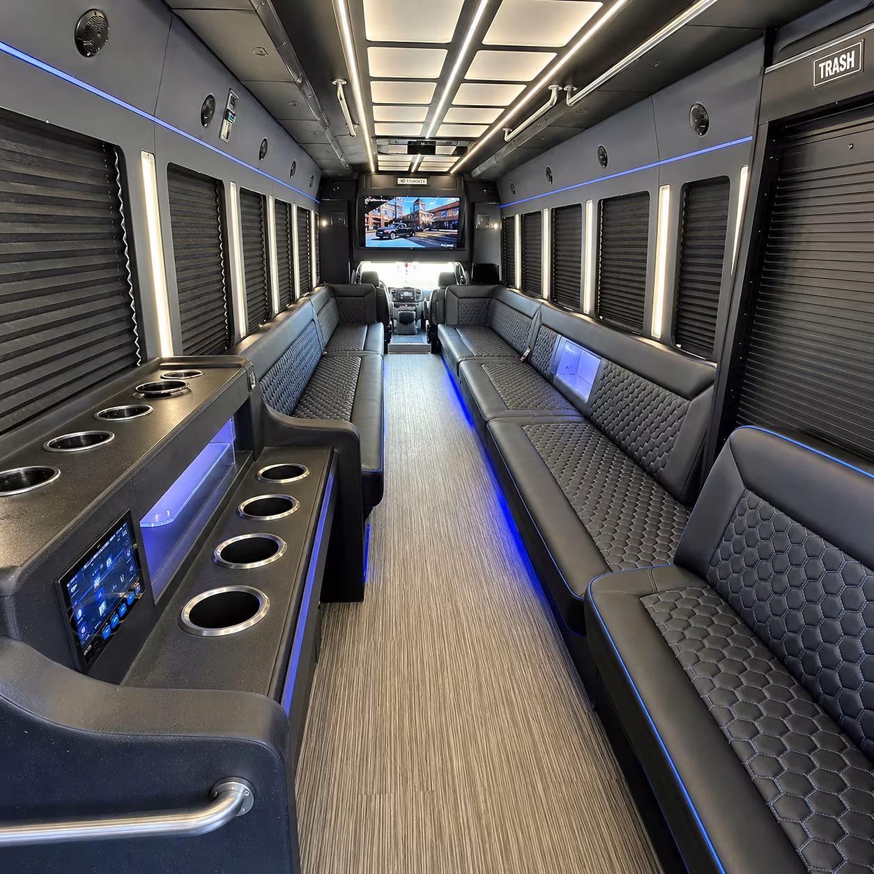 cupertino party bus rental interior