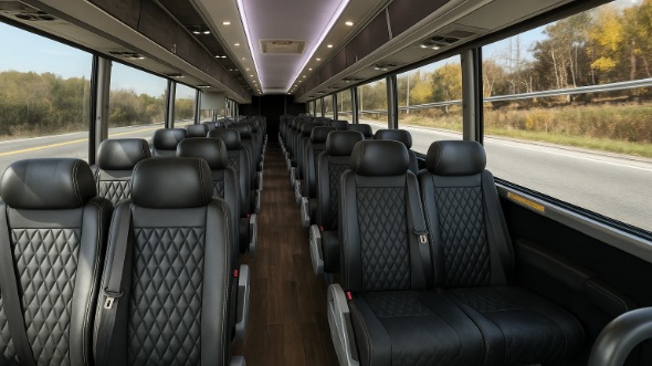 Interior of Charter Bus Company Cupertino's 15 Passenger Minibus in Cupertino