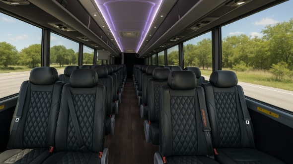 Interior of Charter Bus Company Cupertino's 18 Passenger Minibus in Cupertino