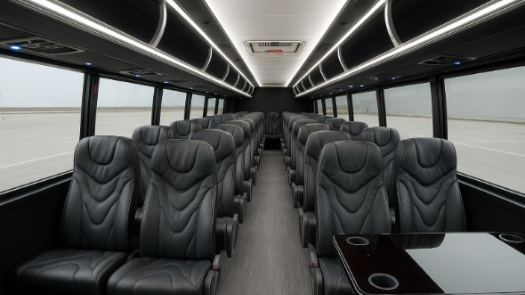 Interior of Charter Bus Company Cupertino's 25 Passenger Mini bus in Cupertino