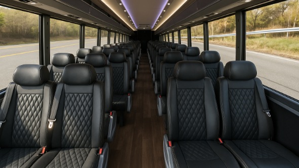 Interior of Charter Bus Company Cupertino's 30 Passenger Minibus in Cupertino