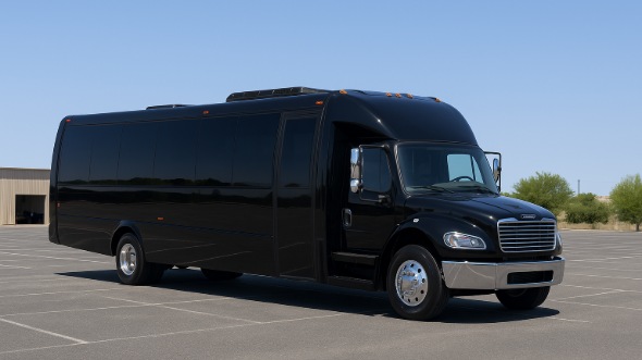 Exterior of Charter Bus Company Cupertino's 35 Passenger Minibus in Cupertino