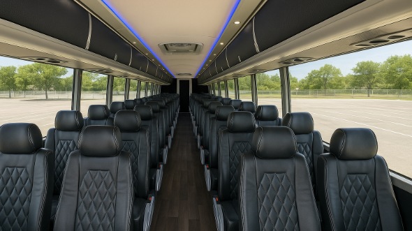 cupertino 54 passenger charter bus inside