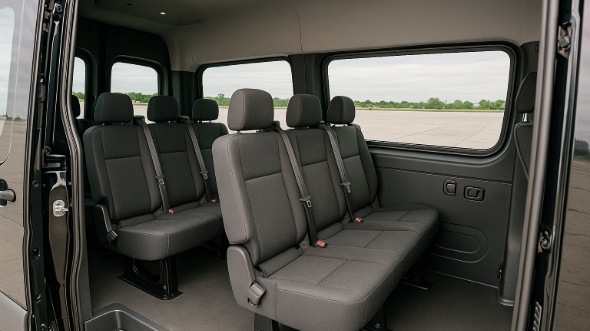 Interior of Charter Bus Company Cupertino's Sprinter Van Rental With Driver in Cupertino